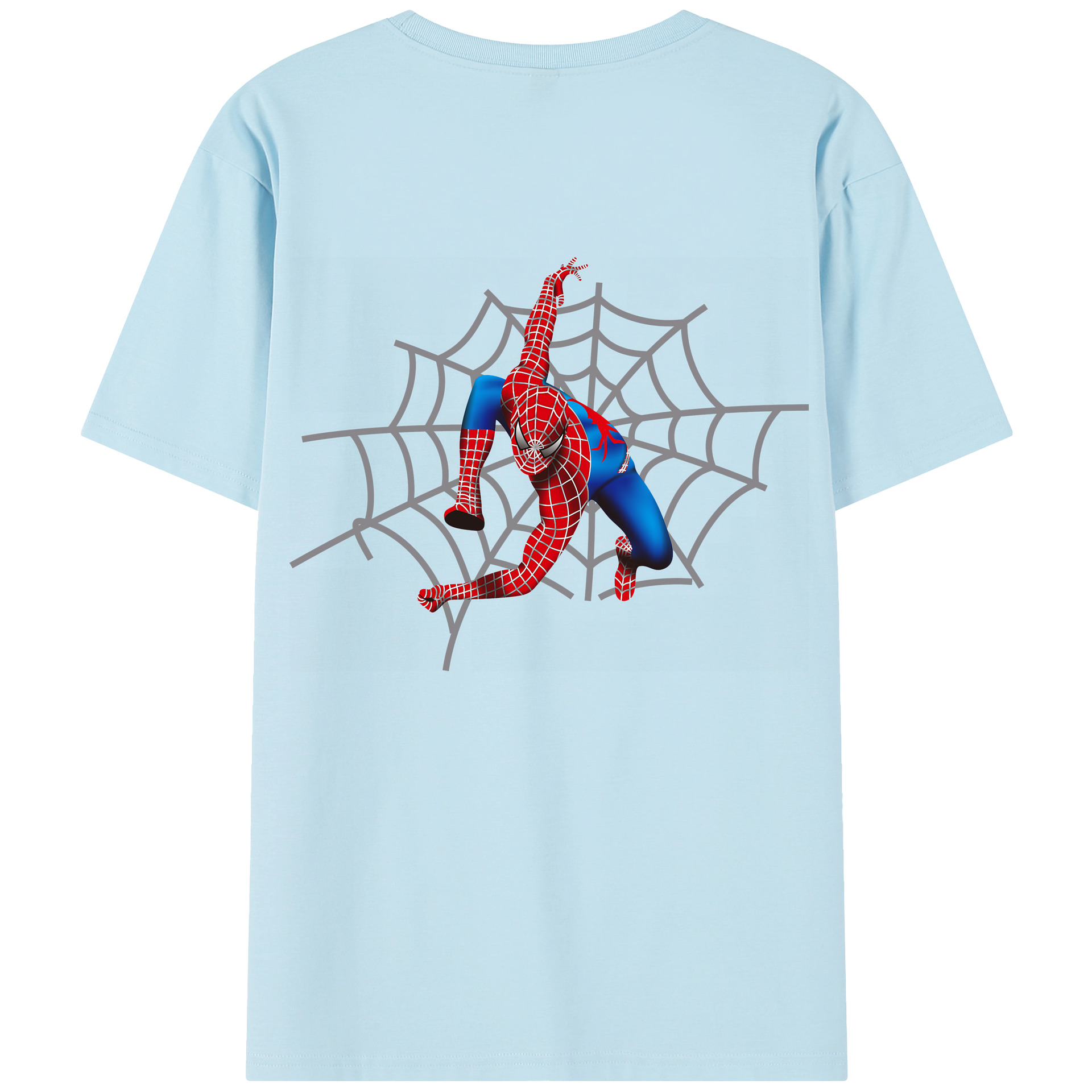 （画像用） Spider Man スパイダーマン 綿100％半袖Tシャツ（背面プリント）